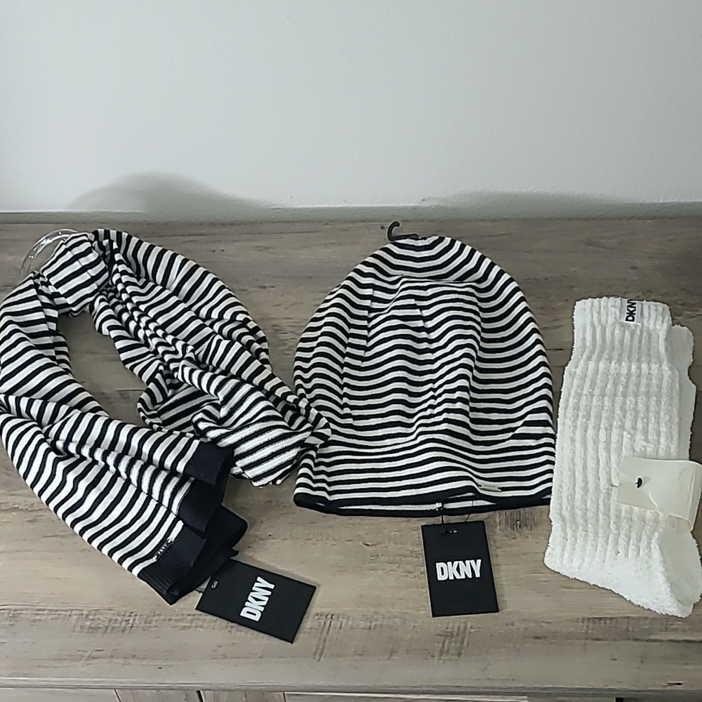 DKNY Hat, Scarf, and Cozy Socks